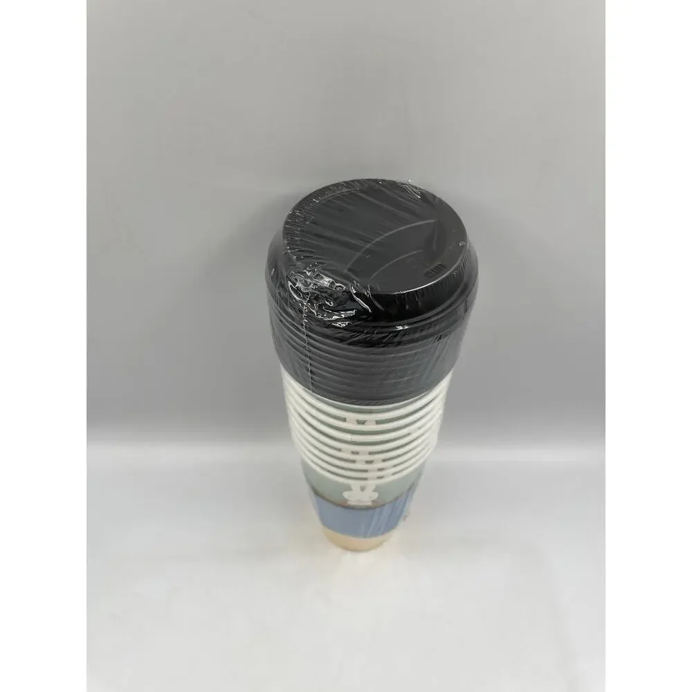 NEW Miffy Set Of 10 Hot Travel Cups 16 Oz With Sleeves & Lids